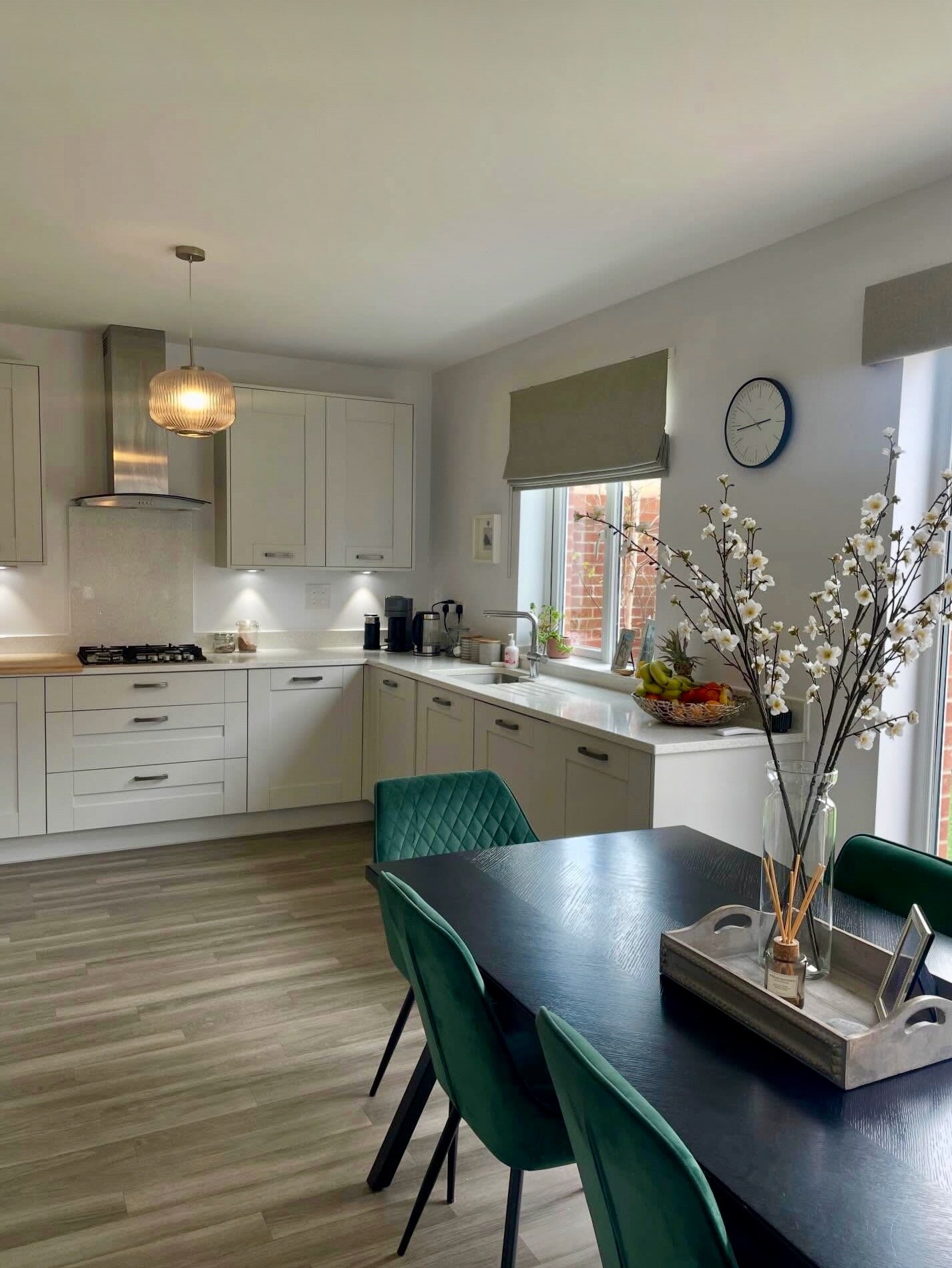 Sparkling clean kitchen and dining area after a deep clean